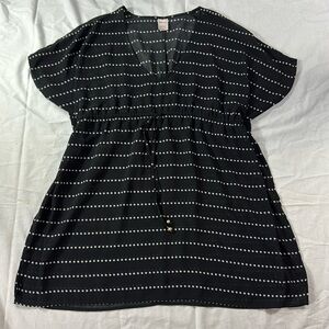 G83. Merona Black‎ & White Polka Dot swim coverup (M)